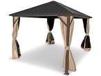 Altana ogrodowa metalowa z dachem Hardtop Hater 3x3,5 - brązowa