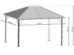 Altana ogrodowa metalowa z dachem Hardtop Hater 3x3,5 - brązowa