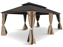 Pergola altana metalowa 3,5x6z dachem Hardtop i zasłonami Hater - Woodlook