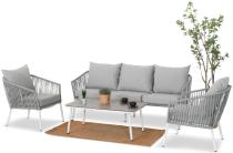 Komplet mebli wypoczynkowych na taras - sofa 180cm rope style - Kostto Cafe White