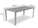 Stół ogrodowy Kanbery 180x90 cm - Silver