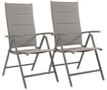 Zestaw składanych krzeseł z aluminium Kanbery - Silver - 2szt
