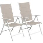 Zestaw składanych krzeseł aluminiowych Kanbery - White - 2szt