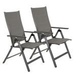 Składane krzesła ogrodowe - aluminium - Daven - Antracite - 2szt