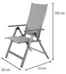 Składane krzesła ogrodowe - aluminium - Daven - Antracite - 2szt