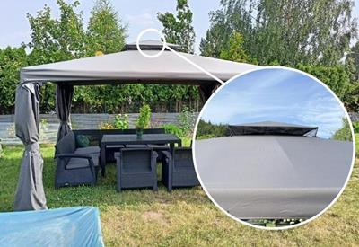 Střecha pavilonu s větracím otvorem