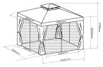 Kremowy pawilon ogrodowy na taras 3x3 aluminium Okapi