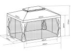Šedý pavilon pro zahradu 3x4 Okapi - wymiary