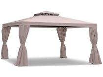 Aluminiowy pawilon ogrodowy 3x4 z zasłonami Okapi Kremowy