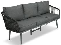 Nowoczesna sofa na taras trzyosobowa 182cm rope style - Dark Grey Postigo