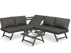 OUTLET - Grafitowy narożnik na mały taras Soletto 176x176cm z regulowanym siedziskiem