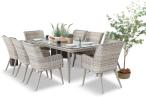 Technorattanová zahradní souprava se stolem a 8 křesly Tonitto Dining - Beige