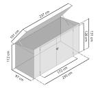 Metalowa zabudowa do koszy na śmieci na 3 pojemniki Lagger 237x101cm - Wood