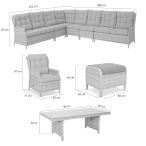 Laritto Corner XL + 2x recliner - Beige