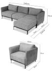 Zestaw na taras modułowy narożnik z fotelem - Limit Outdoor - Dark Graphite Arcavia