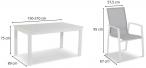 150-210cm + 8 krzeseł Azuro White