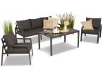 Grafitowy komplet ogrodowy metalowy z sofą 175cm Sodor Dining