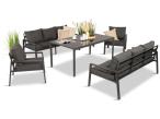 OUTLET - Metalowy zestaw mebli na taras dla 8 osób Sodor Grande - Dark Grey