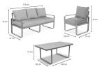 Komplet mebli tarasowych dla 8 osób - 2 sofy, 2 fotele i wysoki stół 160cm - Panaon Grande DG