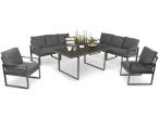 Komplet mebli tarasowych dla 8 osób - 2 sofy, 2 fotele i wysoki stół 160cm - Panaon Grande DG