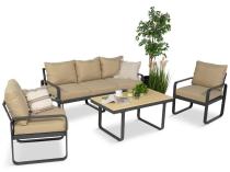 Zestaw mebli tarasowych - sofa 175cm, 2 fotele, stolik kawowy - Panaon Dining WB