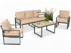 Zestaw mebli tarasowych - sofa 175cm, 2 fotele, stolik kawowy - Panaon Dining WB