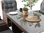 Zestaw na taras stół 220cm i 8 foteli technorattanowych Laritto Brown