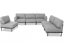 Nowoczesne meble wypoczynkowe na taras - narożnik Salve Chrome 6 modułów