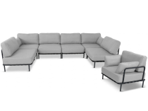 Duży zestaw mebli modułowych na taras Salve Chrome 6 Plus