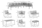 Nowoczesne meble tarasowe Sodor Corner XXL narożnik z 2 fotelami i 2 pufami - Dark Grey
