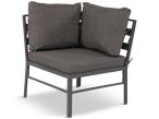 Komplet mebli na taras - narożnik 184x239cm, 2 pufy, stół 120cm - Sodor Corner XL - Dark Grey