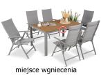 OUTLET - Zestaw mebli na taras ze stołem obiadowym i składanymi krzesłami - Kanbery Wood Silver 6+1