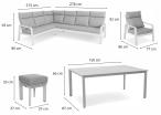 Biały narożnik tarasowy 278x215cm z wysokim stołem i fotelem - Renalo Corner
