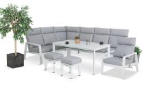 Nowoczesne meble na taras - biały narożnik z fotelem z funkcją relaks - Renalo Corner - White