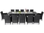 Duży zestaw ogrodowy dla 12 osób z dużym stołem Meblobranie TJD12 grafit