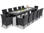 Duży zestaw ogrodowy dla 12 osób z dużym stołem Meblobranie TJD12 grafit