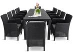 Duży zestaw ogrodowy dla 12 osób z dużym stołem Meblobranie TJD12 grafit