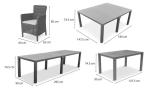 Duży zestaw ogrodowy dla 12 osób z dużym stołem Meblobranie TJD12 grafit