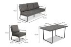 Nowoczesne meble tarasowe - komplet z sofą i fotelami Ater Dining - Beige