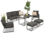 Szary komplet nowoczesnych mebli na taras Ater Dining - Dark Grey