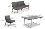 Grafitowe meble metalowe na taras dla 8 osób z 2 sofami Ater Grande - Dark Grey