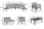 Aluminiowy narożnik ogrodowy z fotelami - Calamba Corner - Antracite