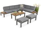 Nowoczesny narożnik modułowy na taras - Calamba Corner XL - Grey