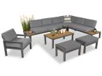 Metalowy komplet mebli na taras - narożnik + fotel - Calamba Corner XL - Grey