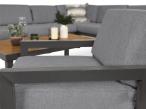 Aluminiowy komplet mebli na taras - narożnik, fotele, pufy - Calamba Corner XL - Grey