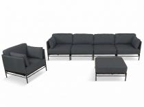 Komplet tapicerowanych mebli tarasowych Dandy - 4 elementy + fotel +pufa