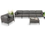 Komplet tapicerowanych mebli tarasowych Dandy - 4 elementy + fotel +pufa
