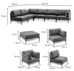 Meble ogrodowe modułowe Dandy Slate - 6 elementów +fotel +pufa