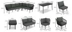 Duży komplet mebli ogrodowych - narożnik z fotelami - Postigo Corner XL Dark Grey
