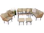 Beżowy Boho komplet mebli ogrodowych dla 10 osób Postigo Corner XL Nature